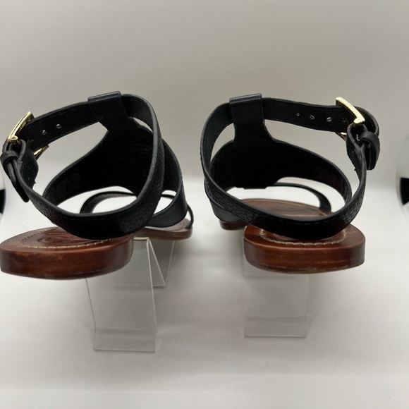 Tory Burch Perforated Logo Flat Sandal Black 7.5 - Picture 5 of 12